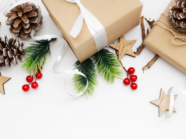 Nice christmas packages on white table 1 1